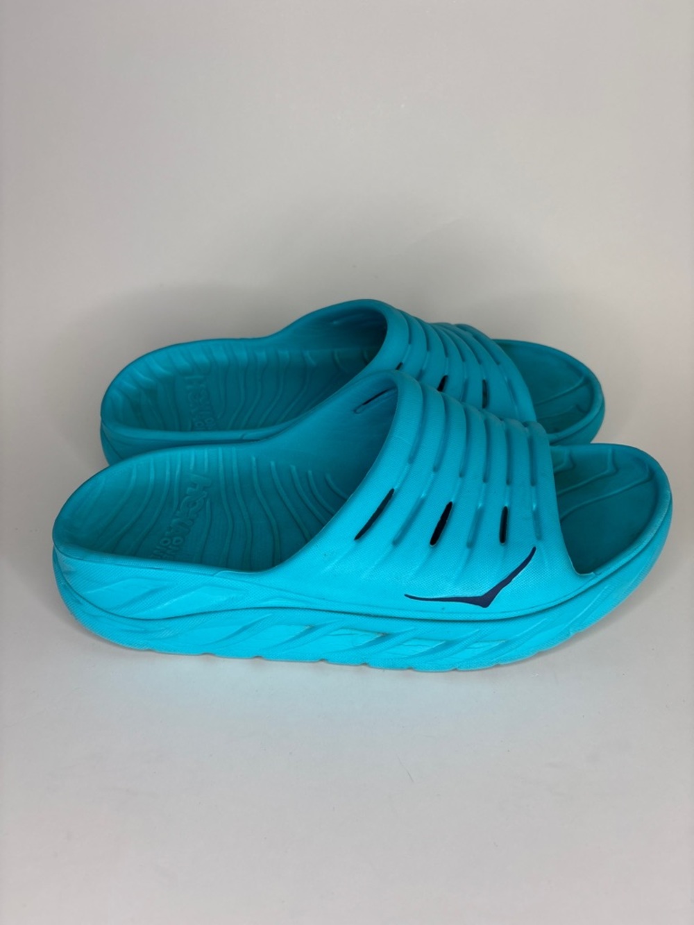 Hoka One One Sandals Slides Women Size 10 Blue Rubber Comfort Walking